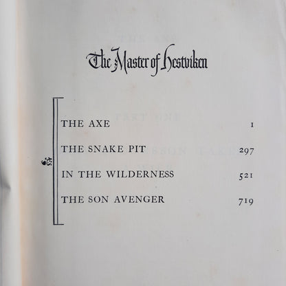The Master of Hestviken by Sigrid Undset (Very Good, 1962, HC, 994 pages, Alfred A. Knopf)
