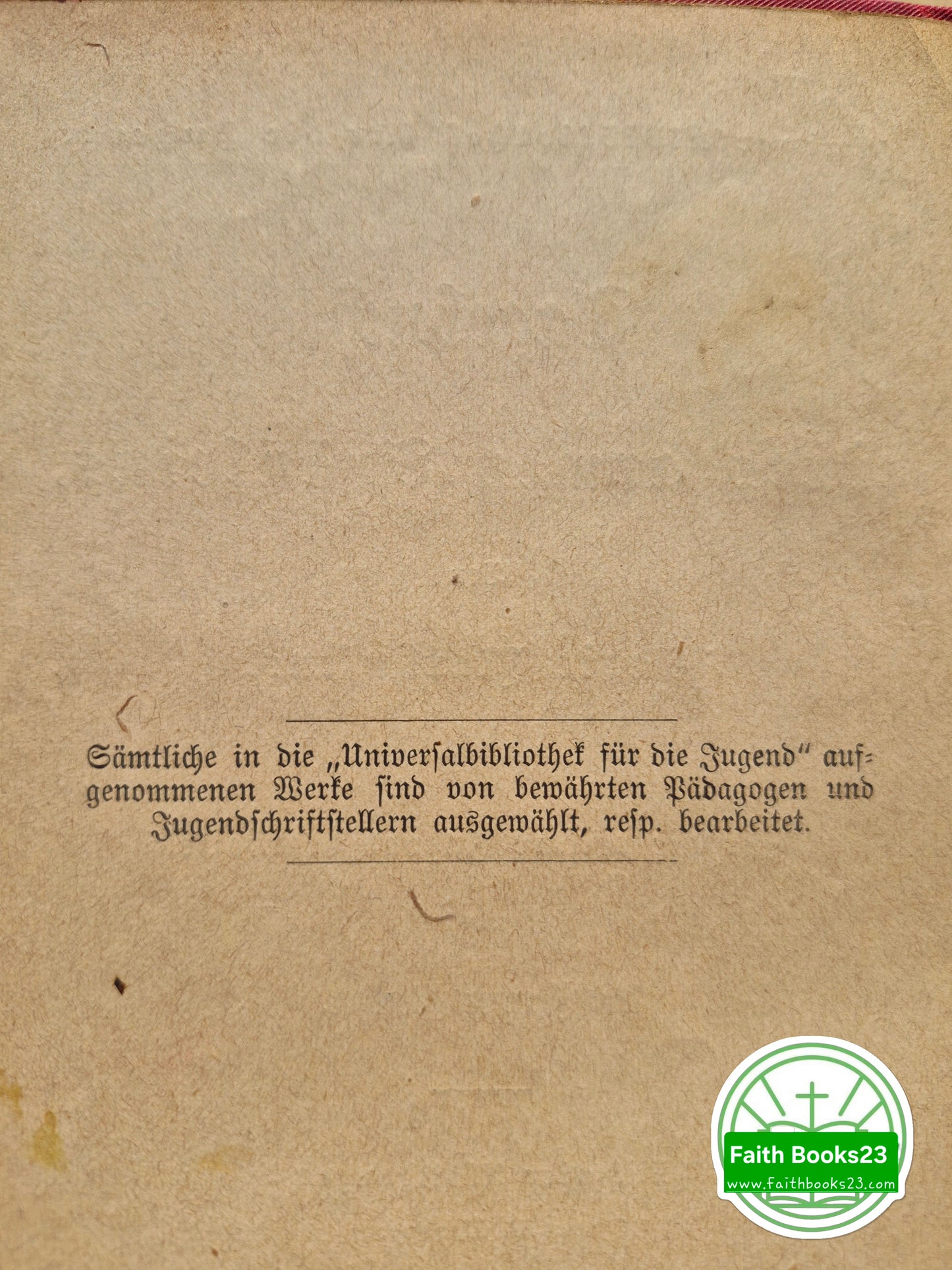Universalbibliothek für Die Jugend: Tagebuch eines armen frauleins by Marie Nathusius (Akzeptabel, 1900, gebunden, Stuttgart)