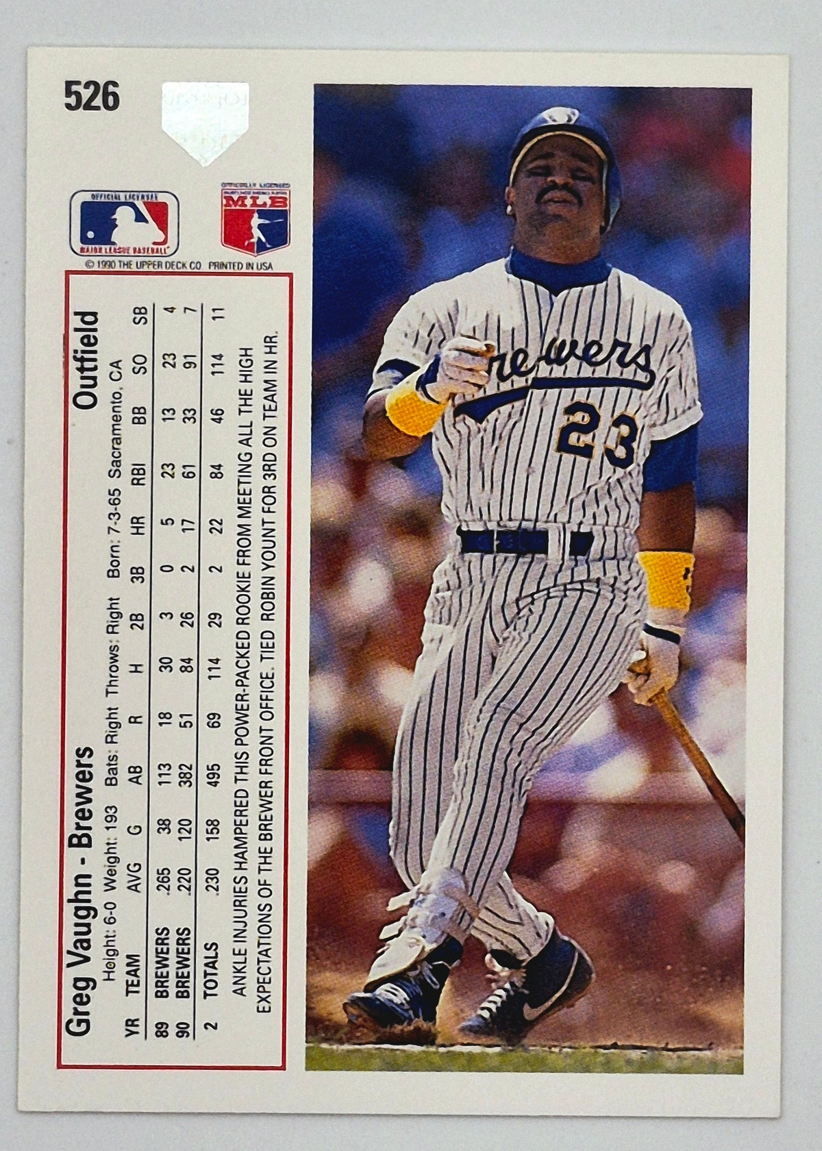Bewertung '92 Julio Machado Milwaukee Brewers Relief Pitcher #353 Baseballkarte Nahezu Neuwertig