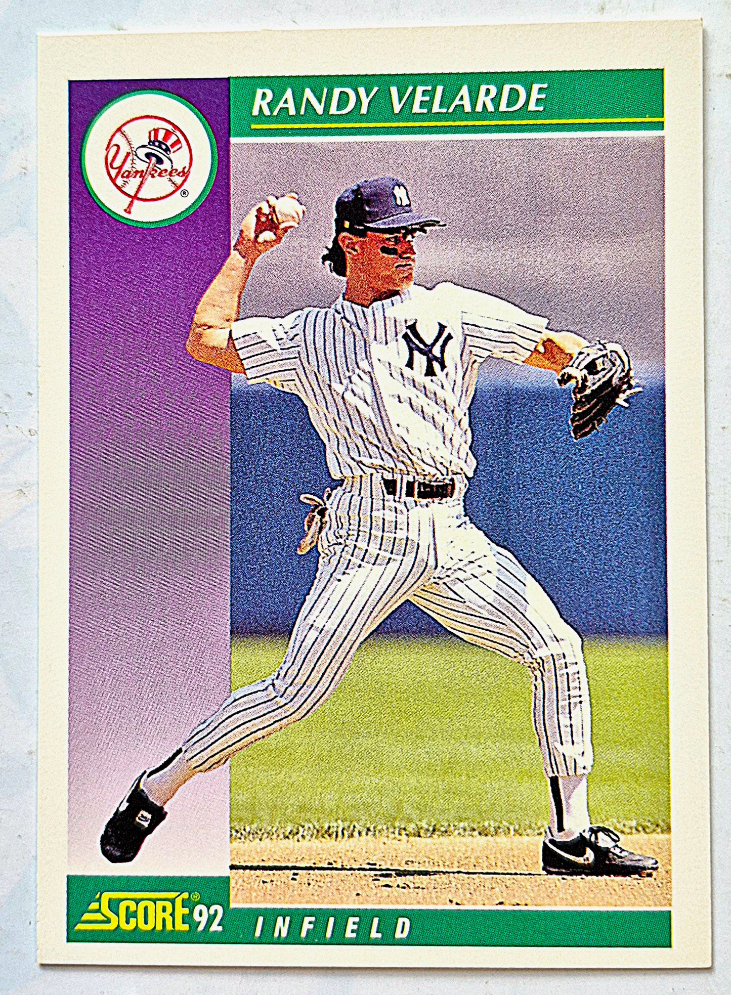Velarde Randy New York Yankees Infield #337 Score '92 Baseball Card