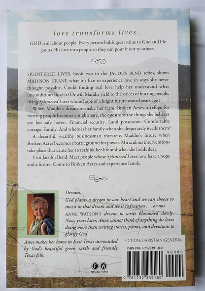 Splintered Lives by Anne Watson (Jacob's Bend #2, New, 2020, Pbk, 259 pages, Fitting Words)