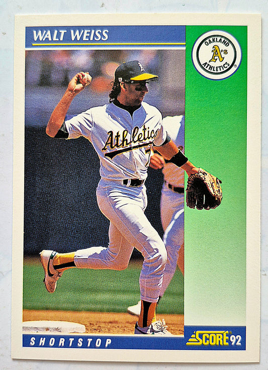 Weiss Walt Oakland Athletics Shortstop #51 Score '92 Baseball Card