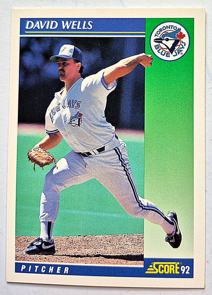 Wells David Toronto Blue Jays Pitcher #49 Score '92 Baseball Card