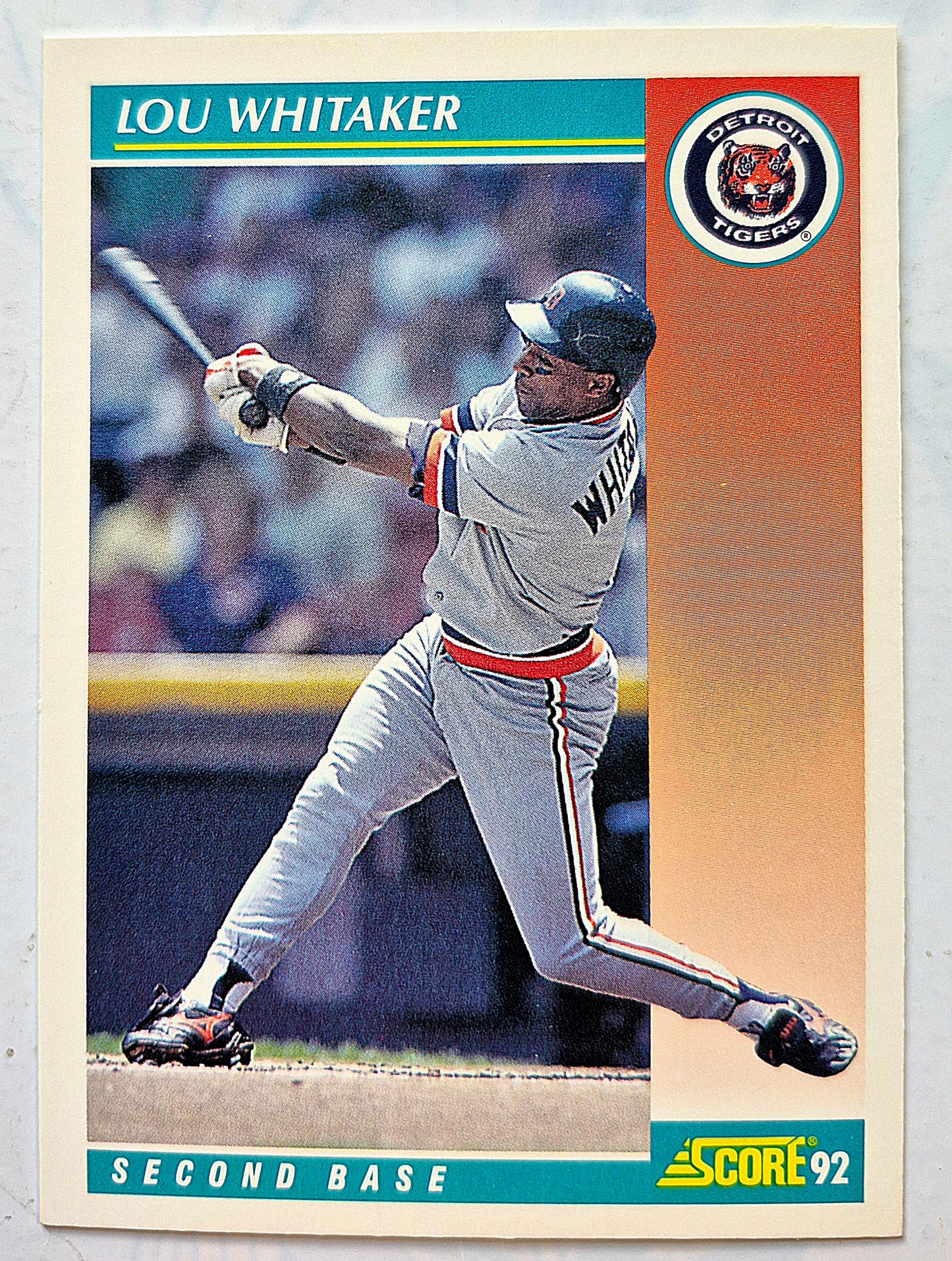 Whitaker Lou Detroit Tigers Second Base #255 Score '92 Baseball Card
