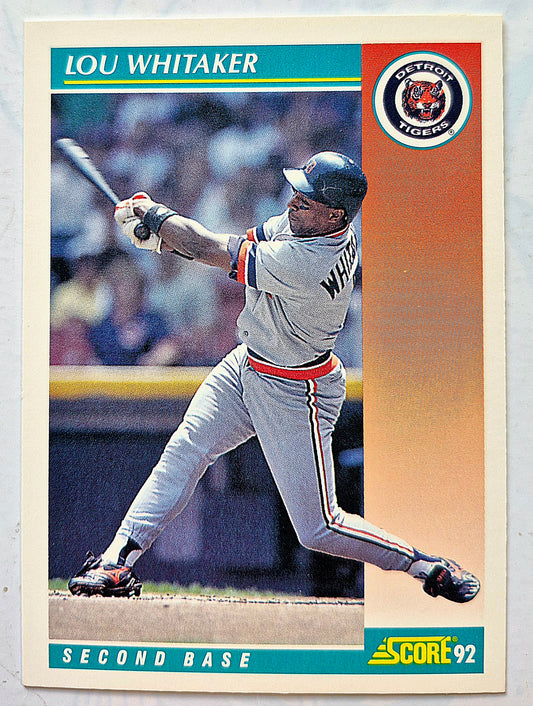 Whitaker Lou Detroit Tigers Second Base #255 Score '92 Baseball Card