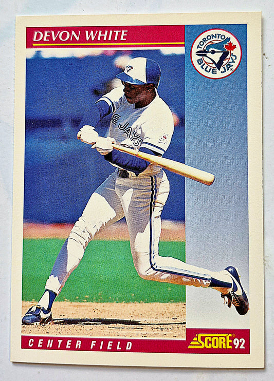 White Devon Toronto Blue Jays Center Field #198 Score '92 Baseball Card