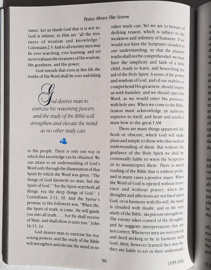 Peace Above the Storm: Freedom from Worry, Guilt and Fear by Ellen G. White (Very good, 1994, PBk, 111 pages, Pacific Press Pub.)