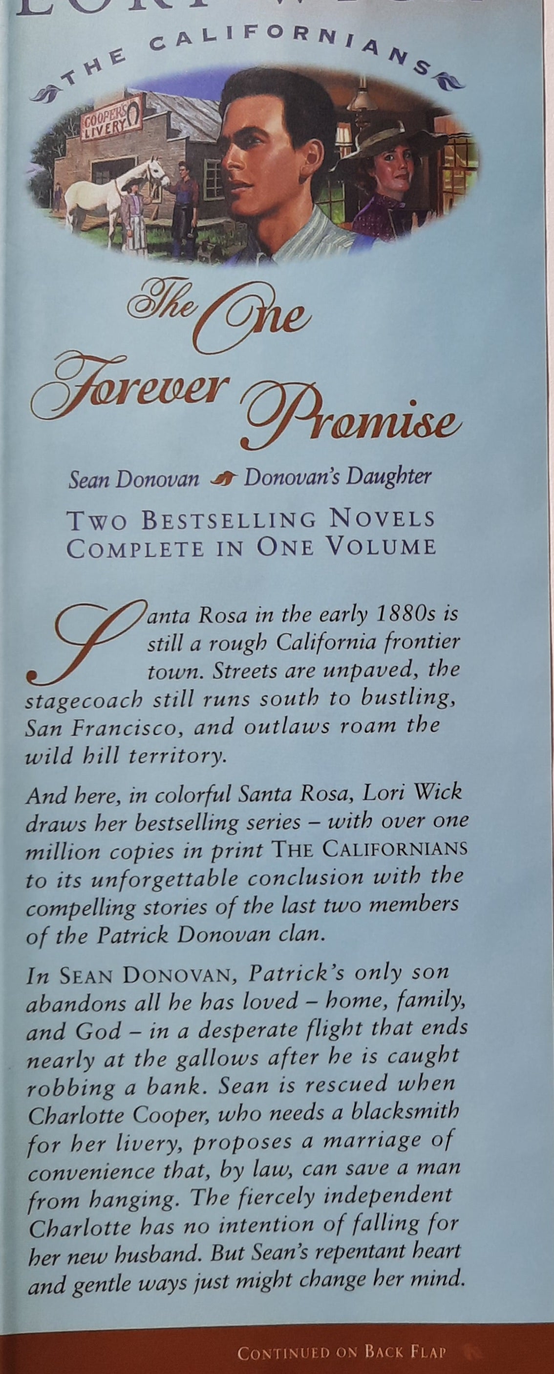 The One Forever Promise by Lori Wick (The Californians #3 & #4, Very good, 1999, HC, 460 pages, Inspirational Press)