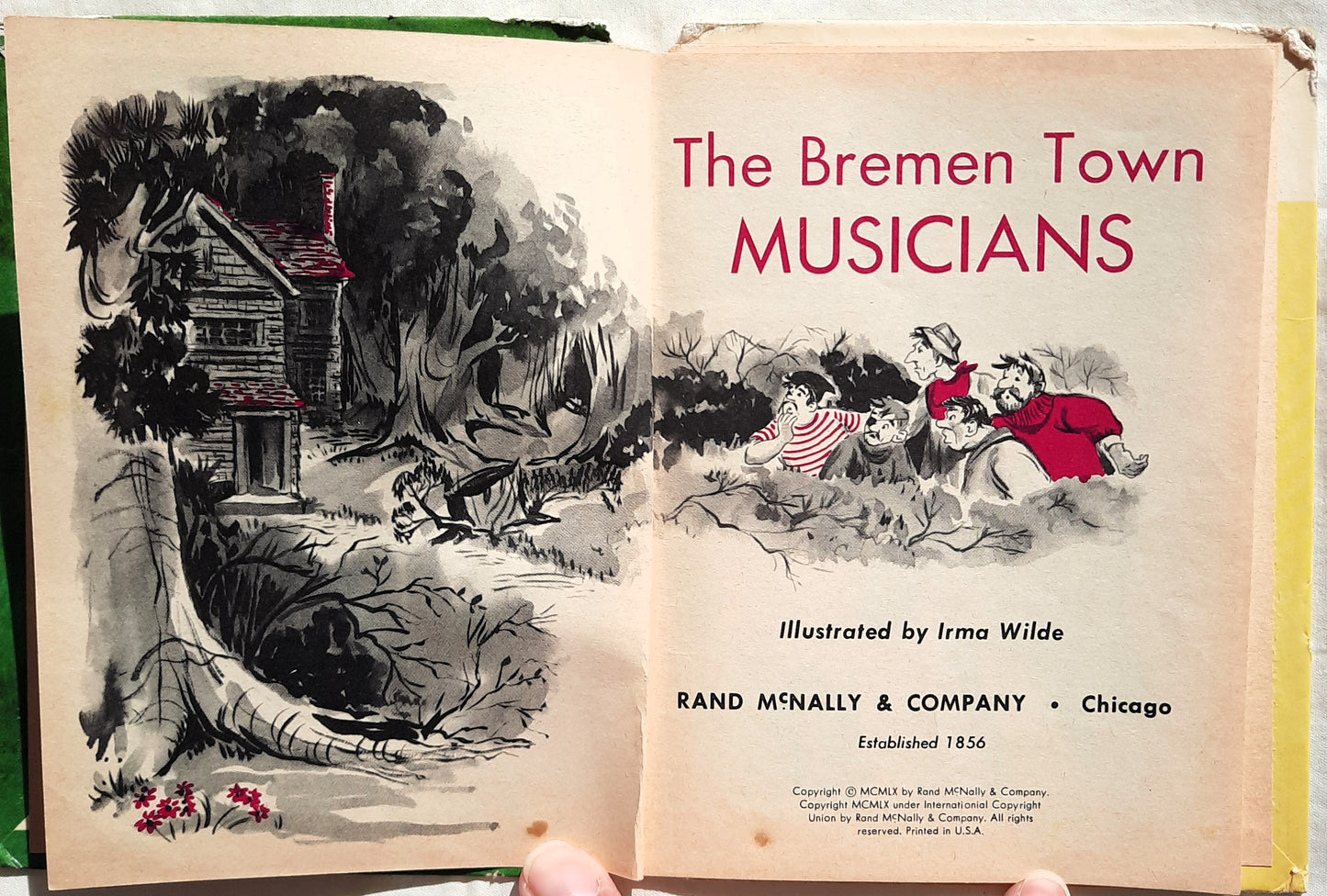 The Bremen Town Musicians Junior Elf Book by Rand McNally; Irma Wilde (Acceptable, 1960, HC, Rand McNally & Co.)