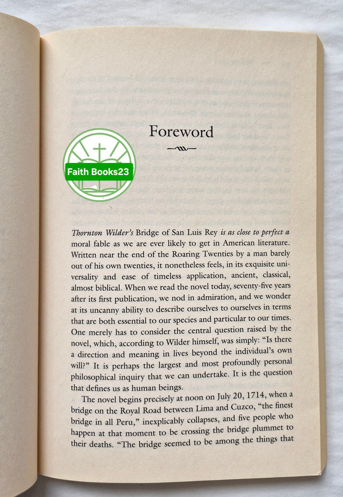 Die Brücke von San Luis Rey von Thornton Wilder (Sehr gut, 1998, Taschenbuch, 138 Seiten, Perennial Classics