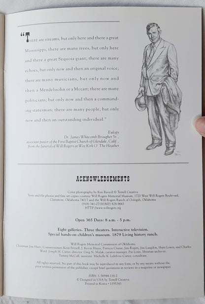A Pictorial Tribute to An American Legend: Will Rogers by K'Raveill (Sehr gut, 32 Seiten, Broschur)