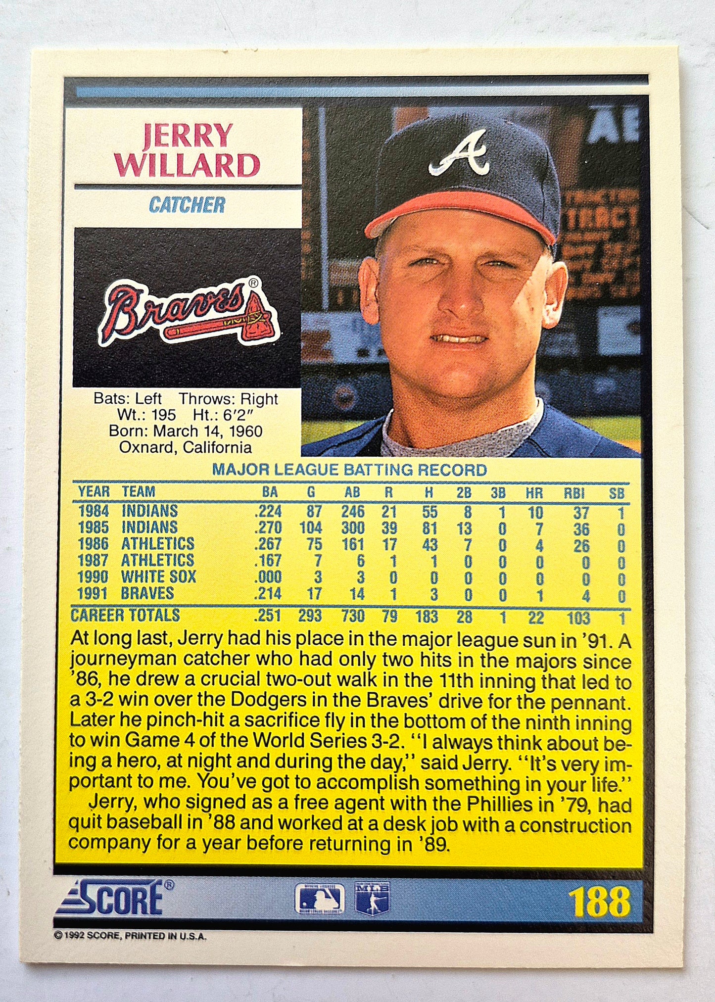 Bewertung '92 Bob Tewksbury Pitcher Saint Louis Cardinals #282 Baseballkarte Near Mint