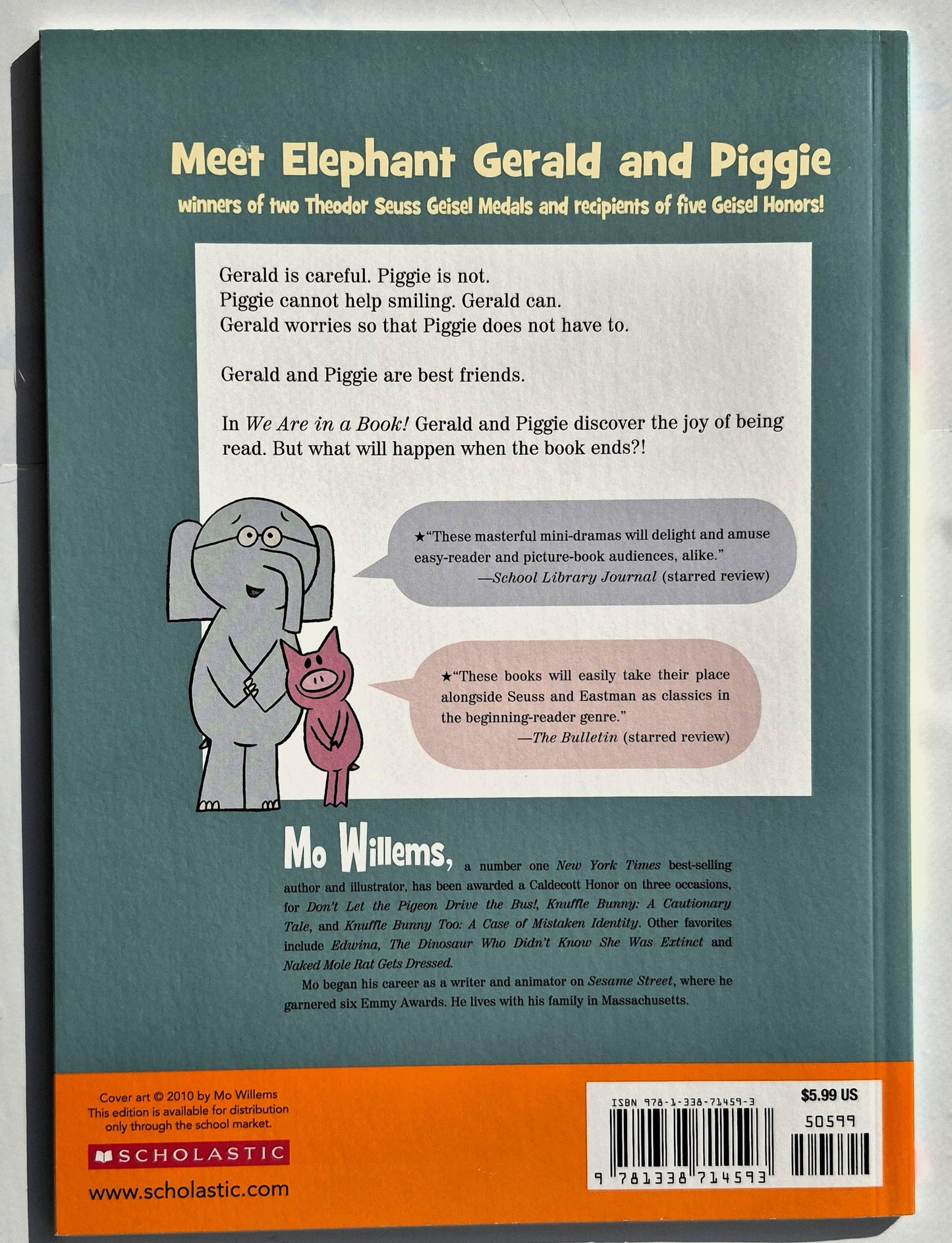 Wir sind in einem Buch! von Mo Willems (Elephant & Piggie, 2020, Pbk, 60 Seiten, Scholastic)