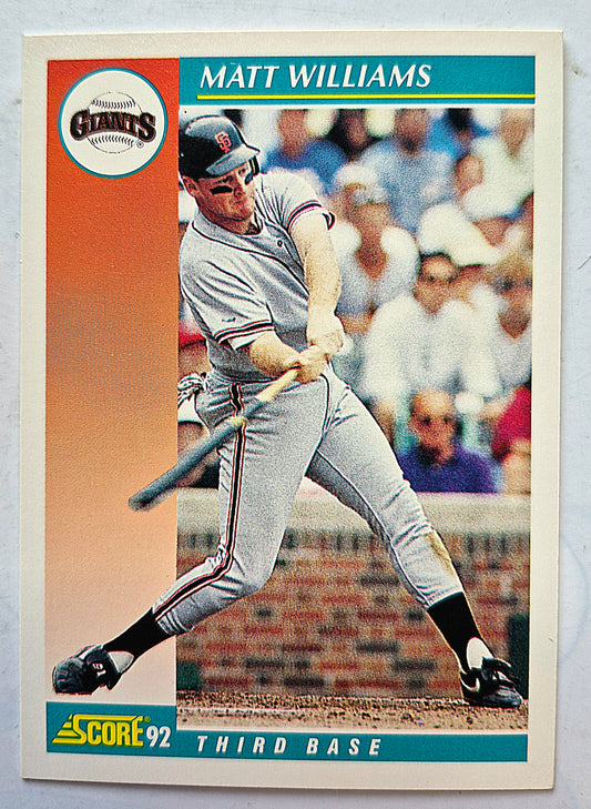 Williams Matt San Francisco Giants Third Base #230 Score '92 Baseball Card