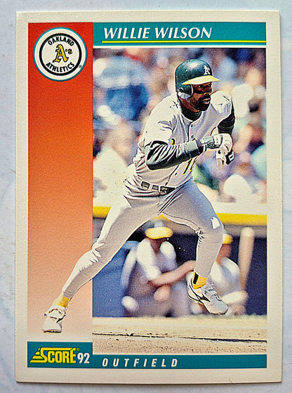 Wilson Willie Oakland Athletics Outfield #328 Score '92 Baseball Card