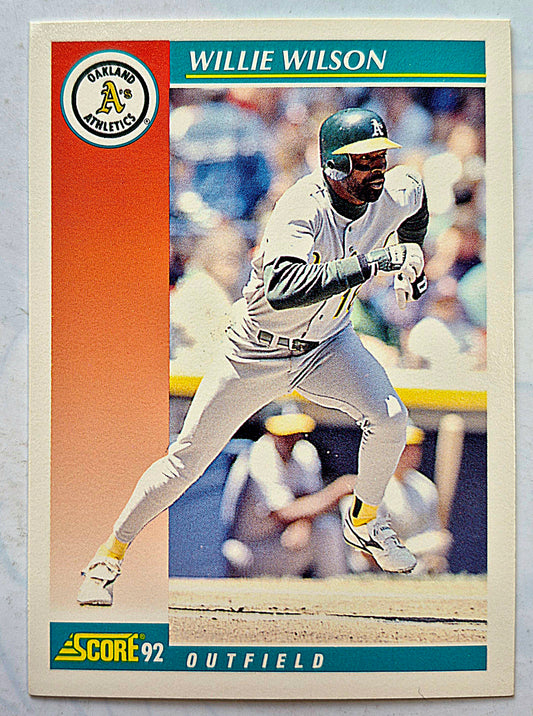 Wilson Willie Oakland Athletics Outfield #328 Score '92 Baseball Card