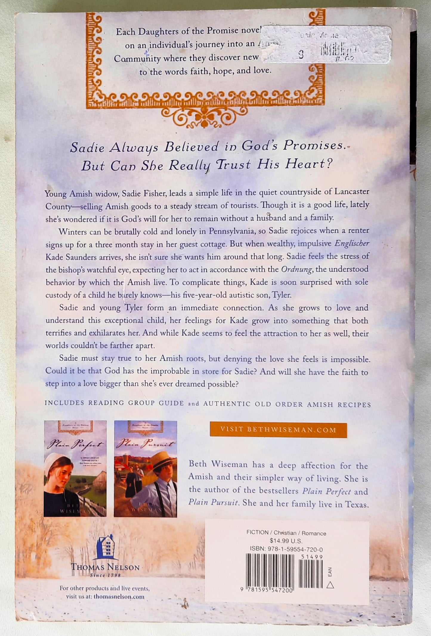 Plain Promise by Beth Wiseman (Daughters of the Promise #3, Good, 2009, Pbk, 336 pages, Thomas Nelson)