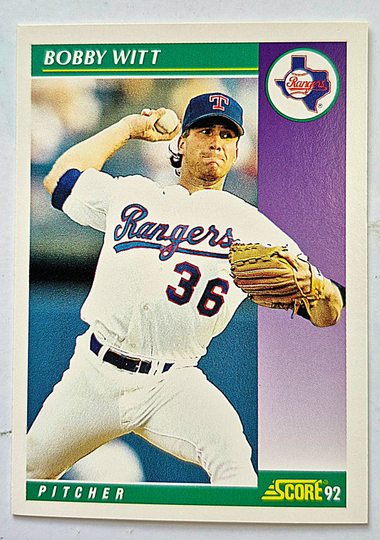 Witt Bobby Texas Rangers Pitcher #381 Score '92 Baseball Card