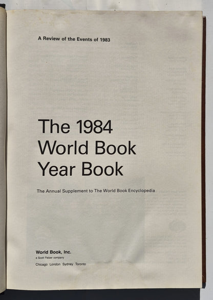 The 1984 World Book Year Book editor William H. Nault (Sehr gut, 1984, HC, 608 Seiten, World Book-Childcraft)