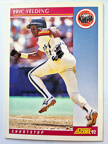 Yelding Eric Houston Astros Campocorto #197 Score '92 Tarjeta de Béisbol