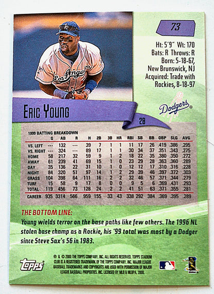 2000 Stadium Club Eric Young Los Angeles Dodgers #73 Baseballkarte TOPPS