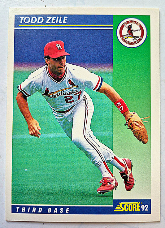 Zeile Todd St. Louis Cardinals Third Base #52 Score '92 Baseball Card